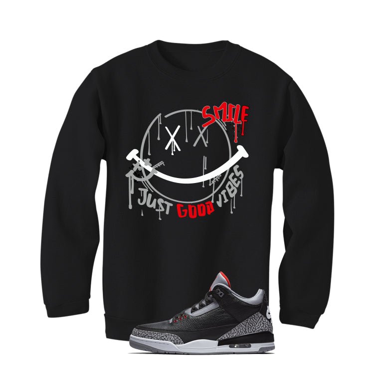 Air Jordan 3 Black Cement T-Shirt (Smile)| illcurrency product image 4