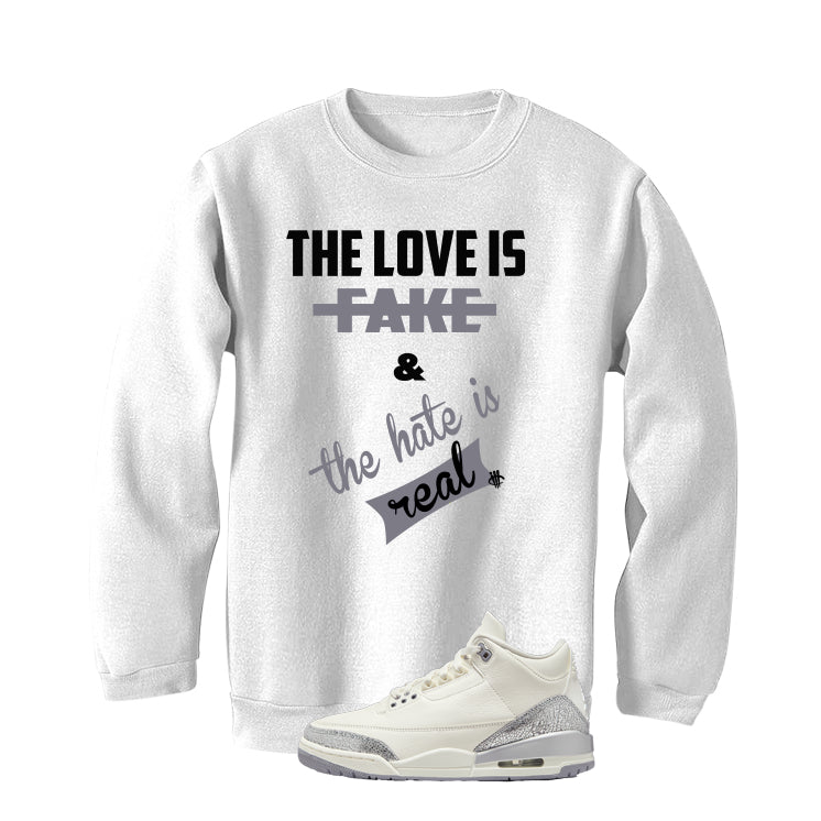 Air Jordan 3 WMNS Sail White T-Shirt (Love is Fake) product image 4