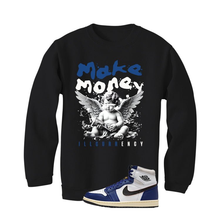 Air Jordan 1 Rare Deep Royal Blue Black T-Shirt (Make product image 4
