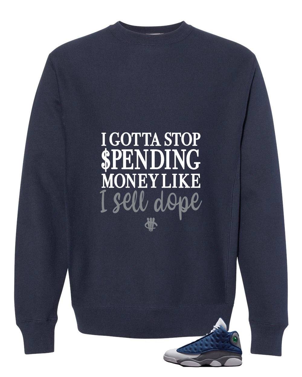 Air Jordan 13 Flint Navy Blue T-Shirt (I Gotta Stop product image 4