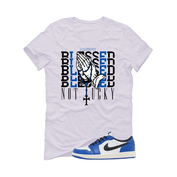 Air Jordan 1 Low OG Game Royal White T-Shirt (Blessed not product image 2