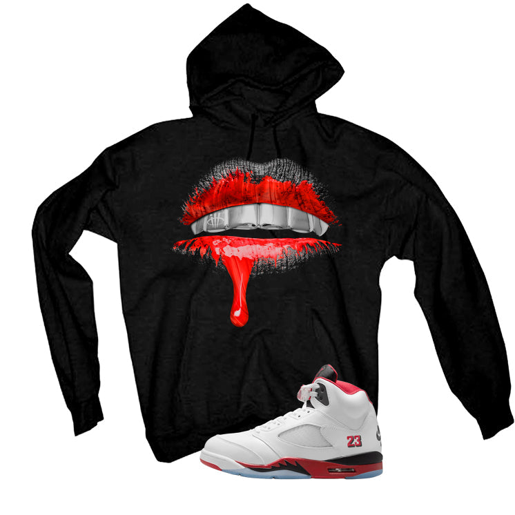 Air Jordan 5 Fire Red Black Tongue T-Shirt (Lips) product image 3