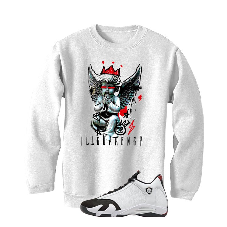 Air Jordan 14 Black Toe White T-Shirt (Graffiti Angel) product image 3