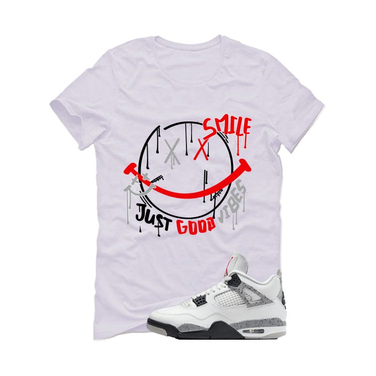 Air Jordan 4 White Cement T-Shirt (Smile)| illcurrency product image 2