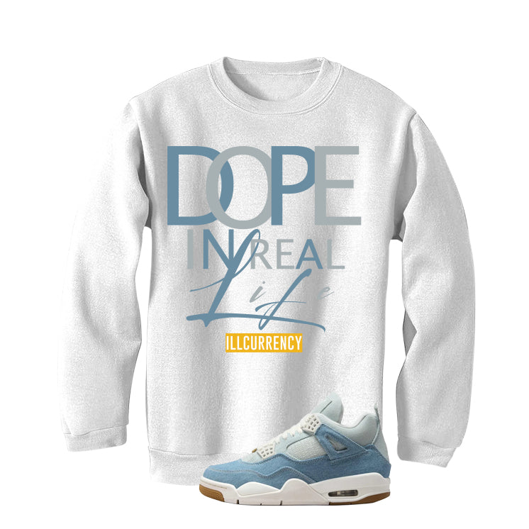 Air Jordan 4 Denim Worn Blue White T-Shirt (DOPE) product image 4
