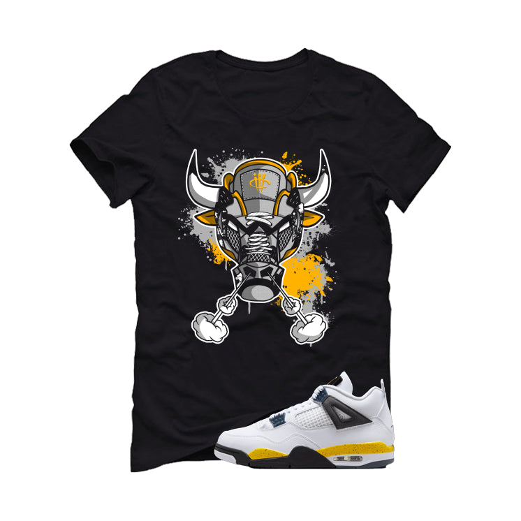 Air Jordan 4 Tour Yellow Matching T-Shirt Black (Bull #4) product image 2