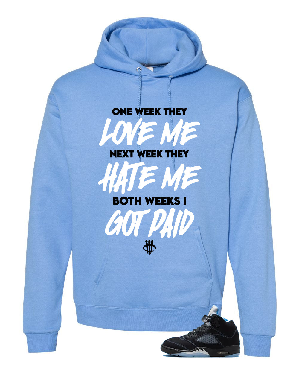 Air Jordan 5 Black/University Blue Matching T-Shirt product image 3