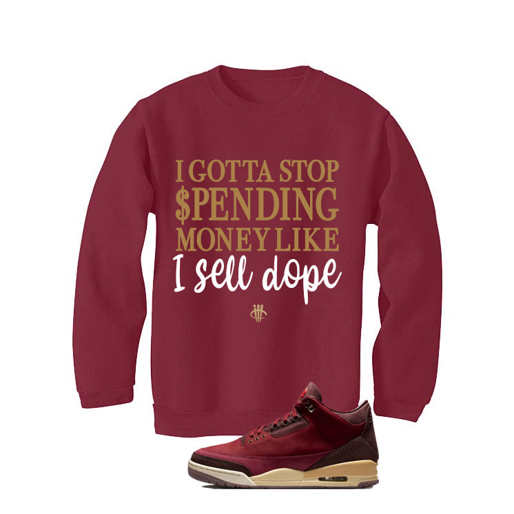 Air Jordan 3 OG Bin 23 Matching T-Shirt Maroon (Gotta Stop product image 4