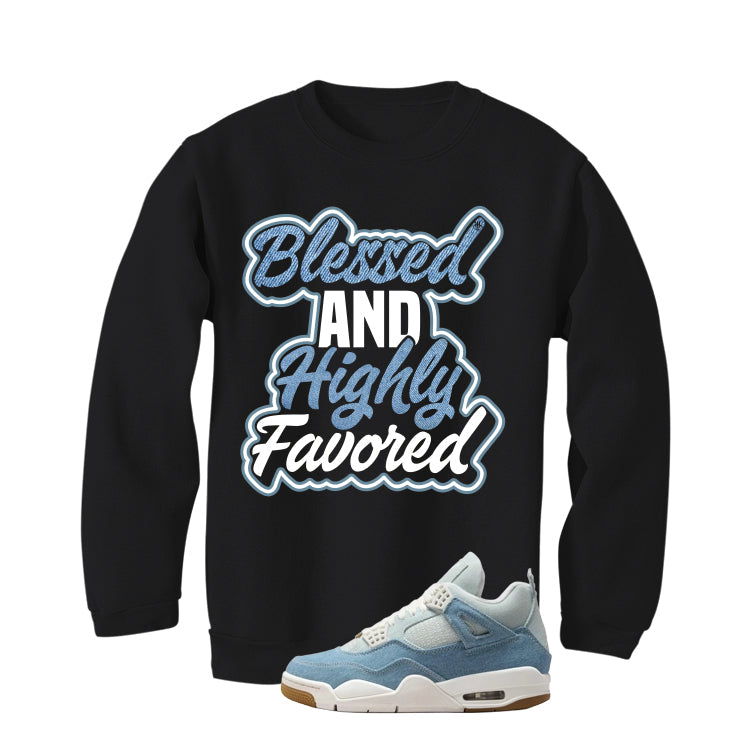Air Jordan 4 Denim Worn Blue Black T-Shirt (Blessed) product image 4