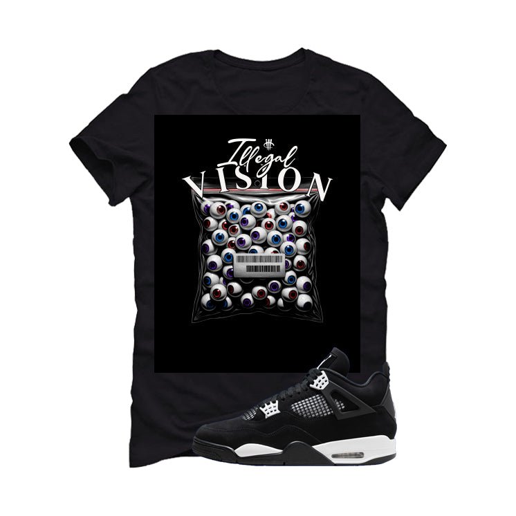 Air Jordan 4 White Thunder Black T-Shirt (illegal vision) product image 2