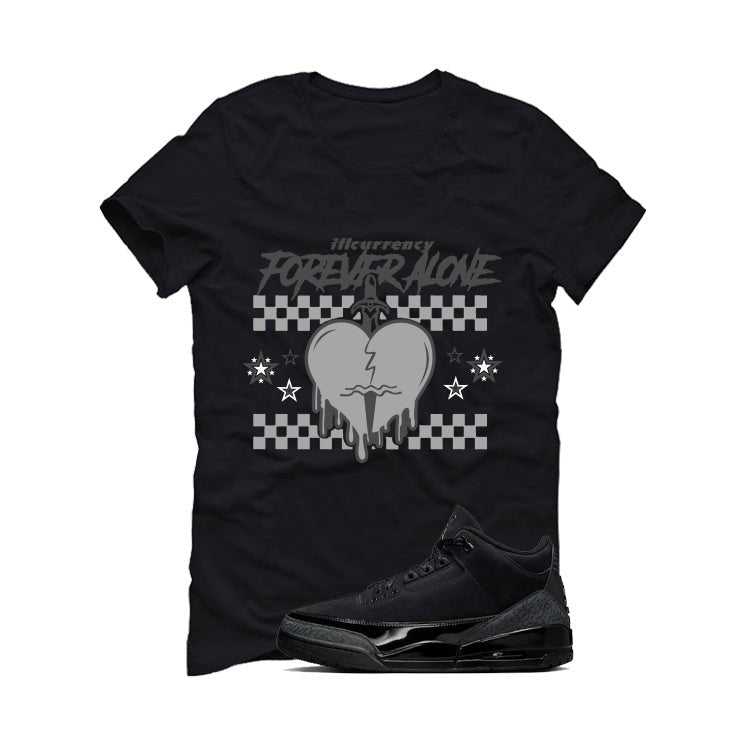 Air Jordan 3 Black Cat T-Shirt (Forever Alone)| illcurrency product image 2