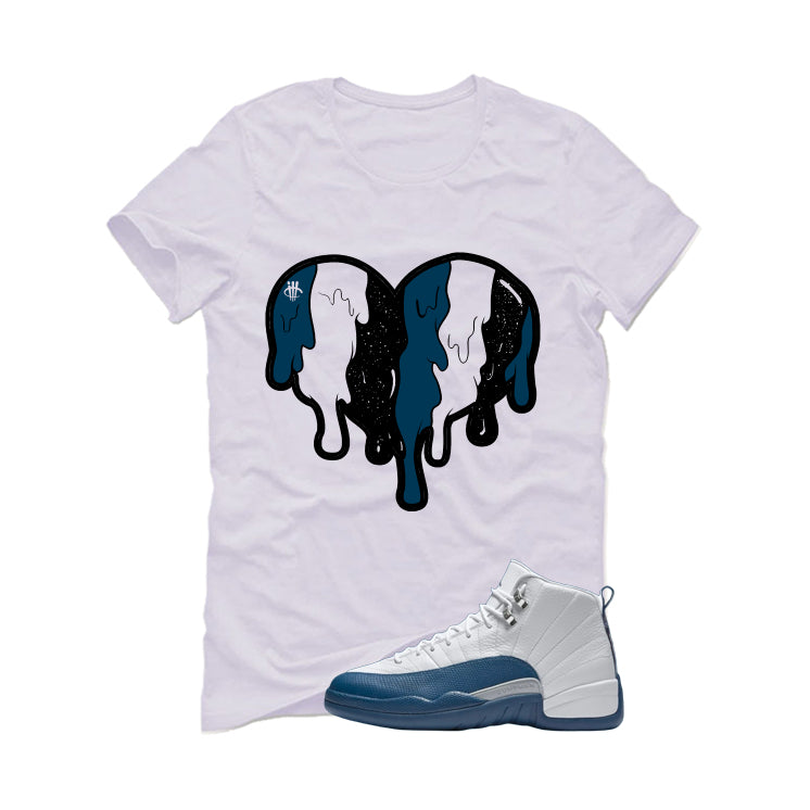 Air Jordan 12 French Blue White T-Shirt (Heart)| illcurrency product image 2