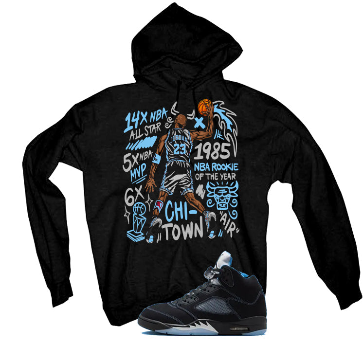 Air Jordan 5 Black/University Blue Matching T-Shirt Black product image 3