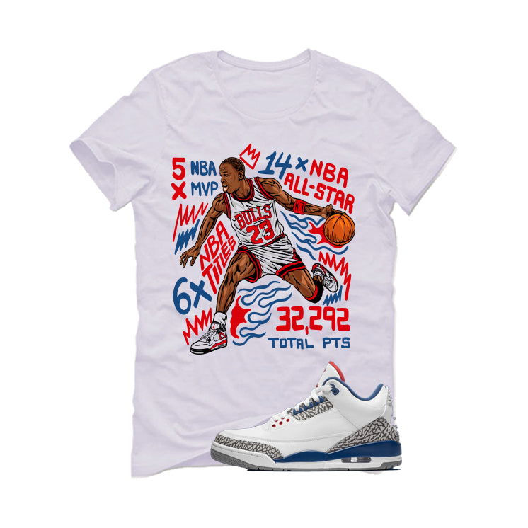 Air Jordan 3 True Blue Matching T-Shirt White (MJ MVP) product image 2