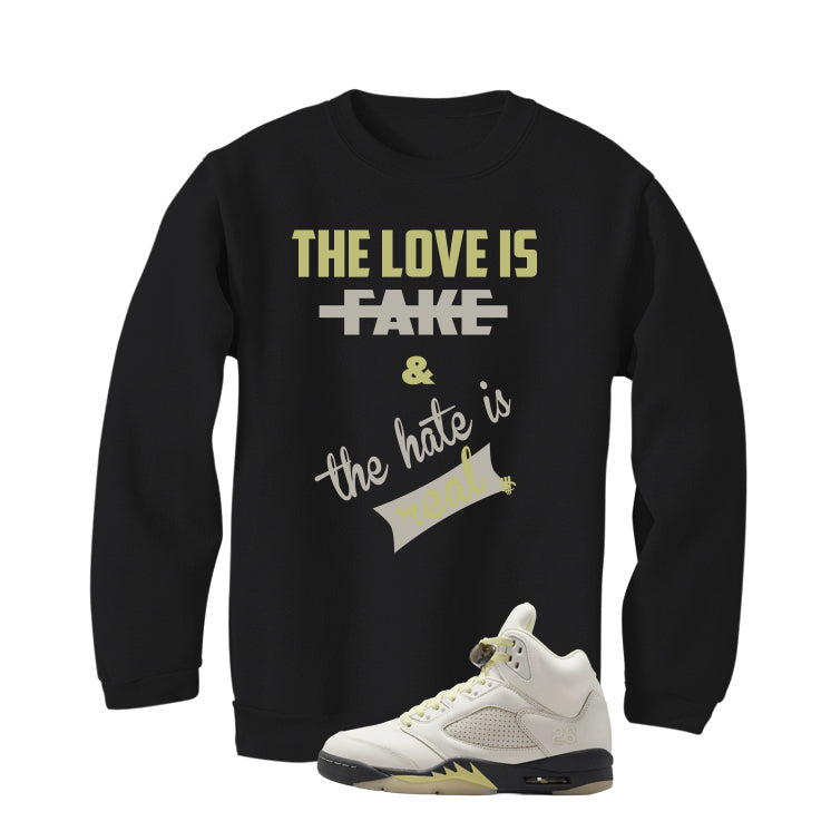Air Jordan 5 WMNS Luminous Green Black T-Shirt (Love Is product image 4