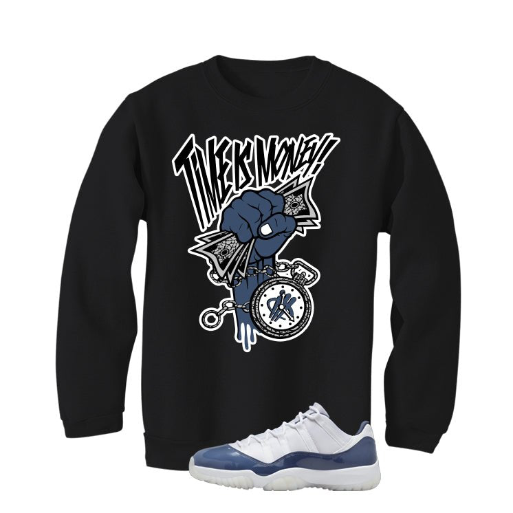 Air Jordan 11 Low Diffused Blue Black T-Shirt (Time Is product image 4
