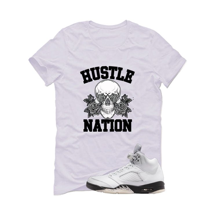 Air Jordan 5 White Black T-Shirt (Hustle Nation) product image 2