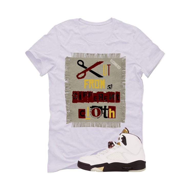 Air Jordan 5 Earth/Metallic Gold White T-Shirt (Cut from a product image 2