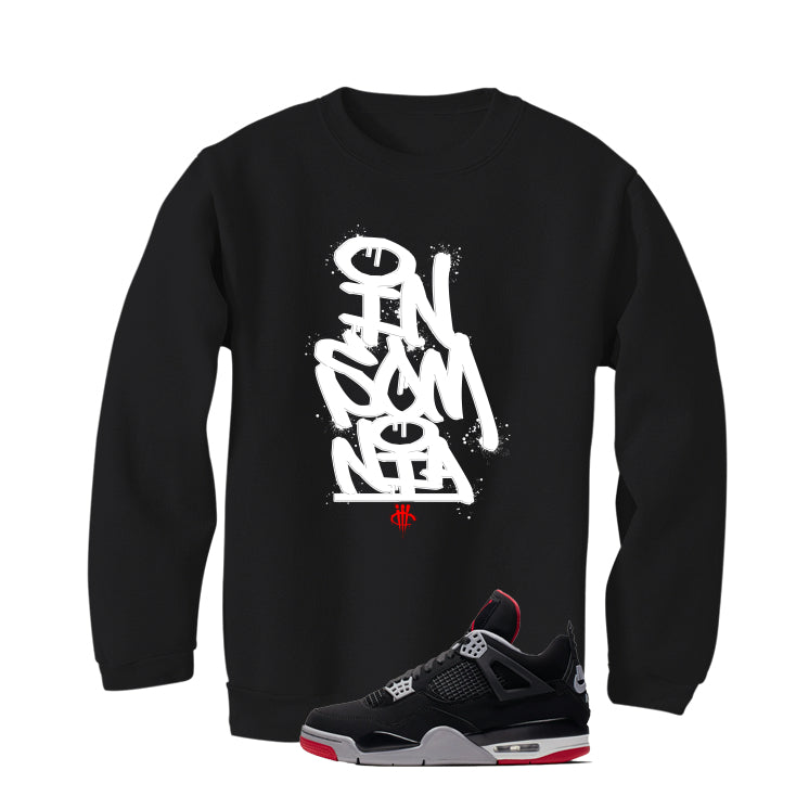 Air Jordan 4 Bred Matching T-Shirt Black (Insomnia) product image 4