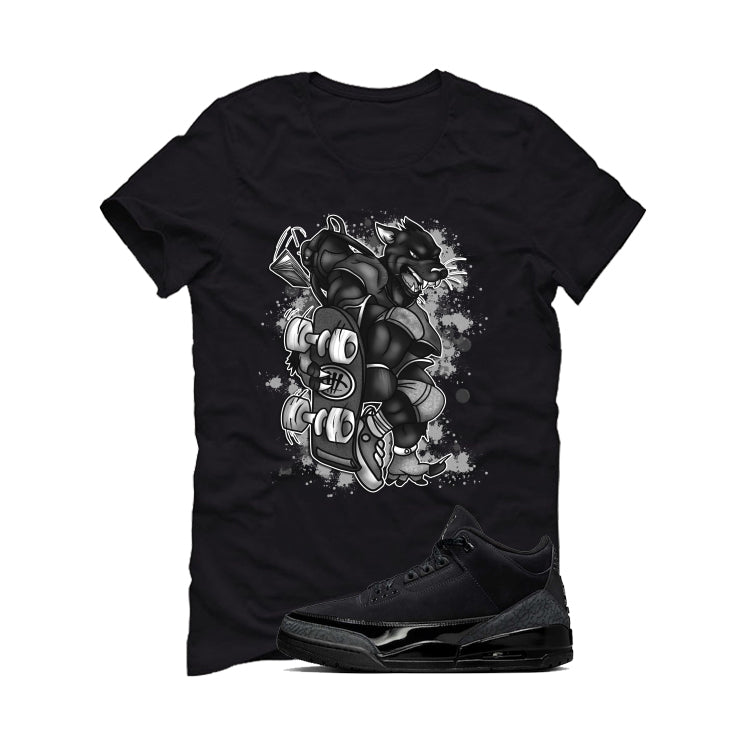 Air Jordan 3 Black Cat T-Shirt (SKATEBOARD illcurrency product image 2