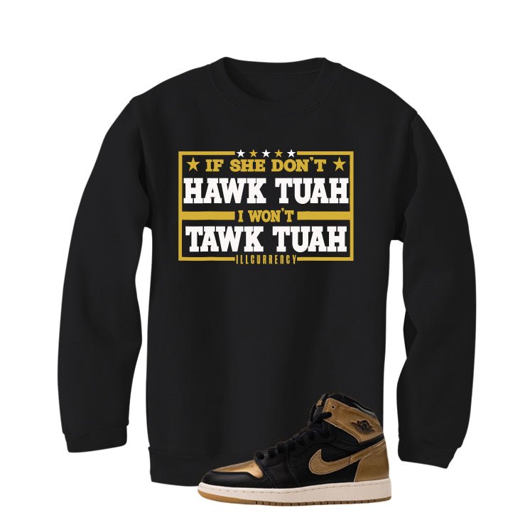 Air Jordan 1 High OG Metallic Gold Black T-Shirt (Hawk product image 4