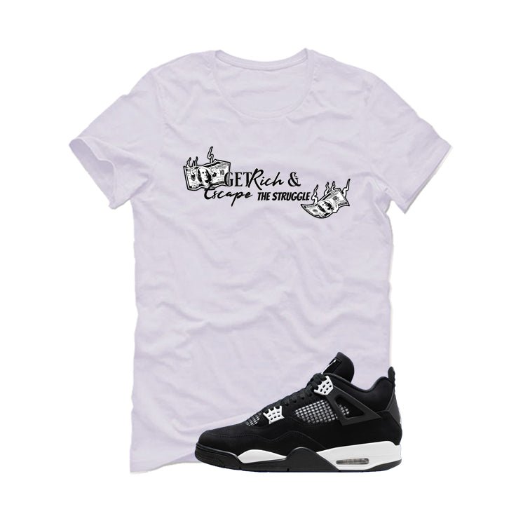 Air Jordan 4 White Thunder T-Shirt (Get Rich)| illcurrency product image 2