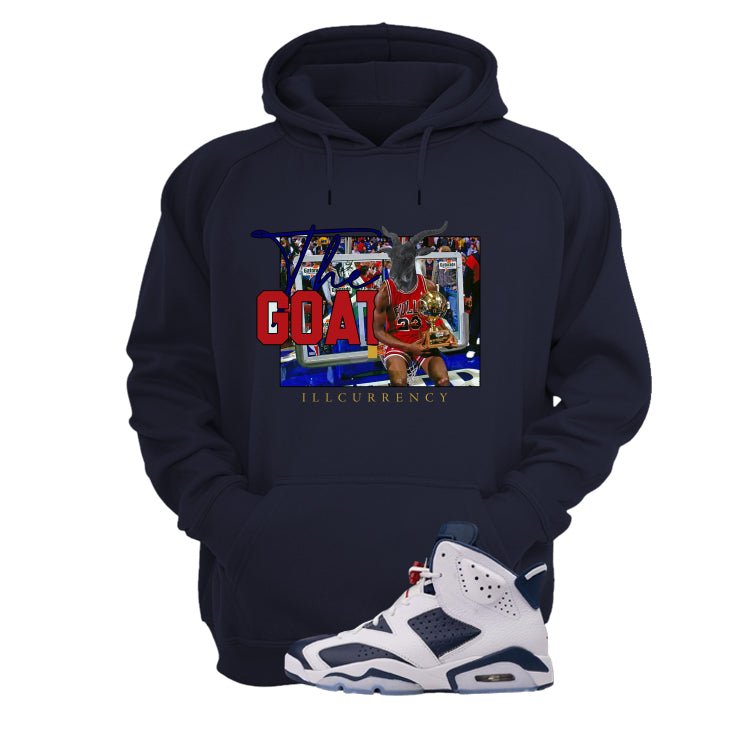 Air Jordan 6 Olympic Navy Blue T-Shirt (GOAT 23) product image 3