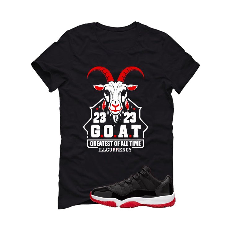 Air Jordan 11 Low Bred Black T-Shirt (GOAT 23)| illcurrency product image 2