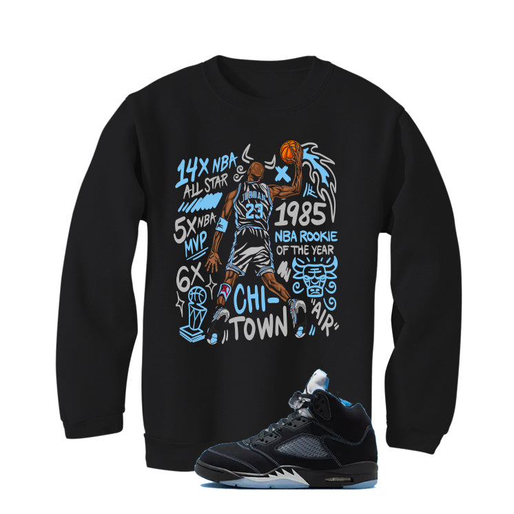 Air Jordan 5 Black/University Blue Matching T-Shirt Black product image 4