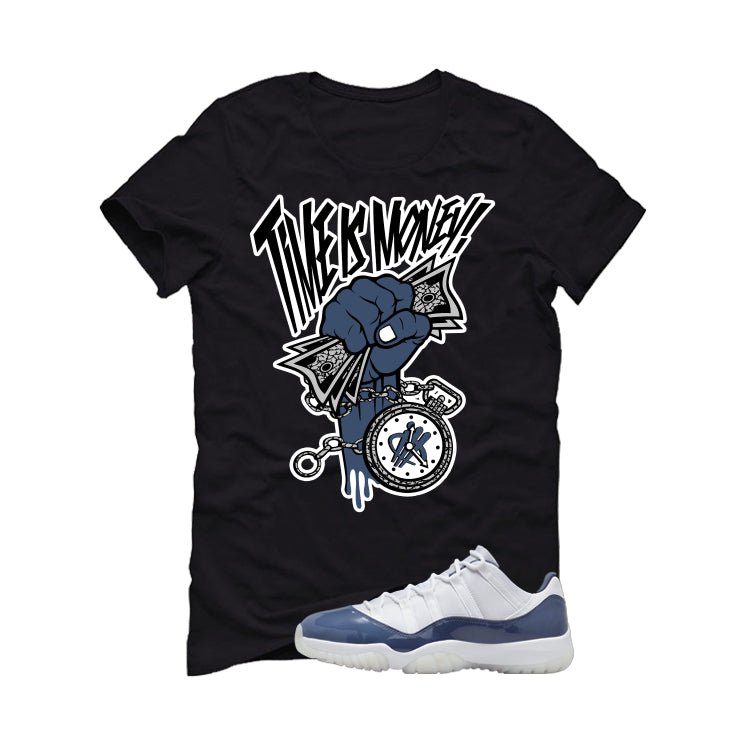 Air Jordan 11 Low Diffused Blue Black T-Shirt (Time Is product image 2