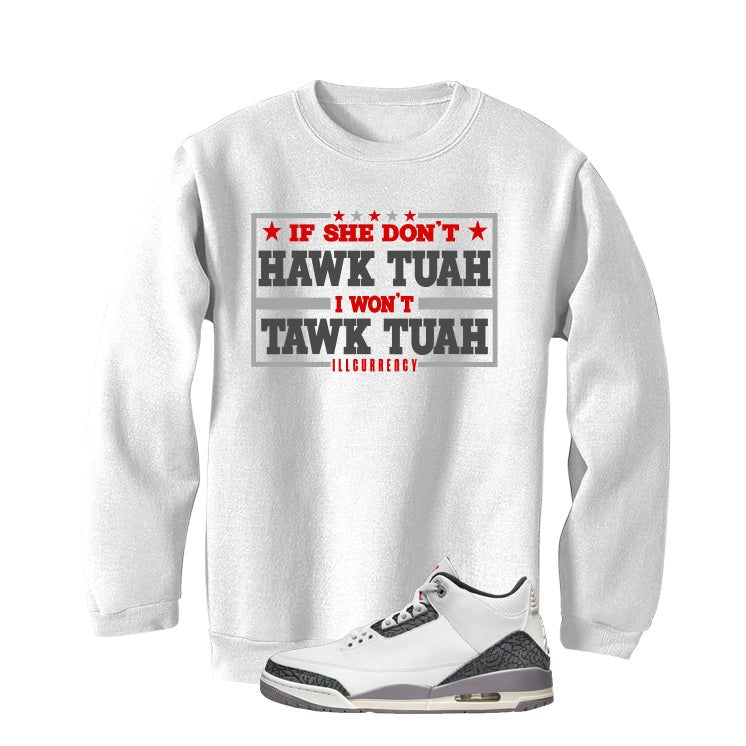 Air Jordan 3 Cement Grey White T-Shirt (Hawk Tuah) product image 3