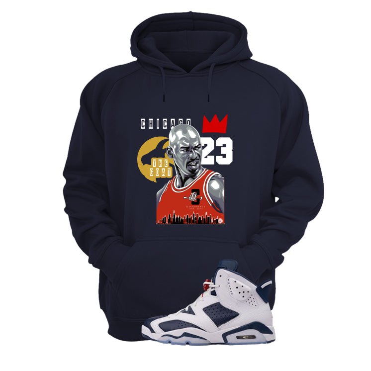 Air Jordan 6 Olympic Navy Blue T-Shirt (GOAT)| illcurrency product image 3