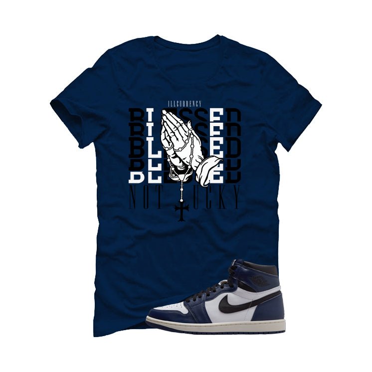 Air Jordan 1 High OG Midnight Navy Blue T-Shirt (Blessed product image 2