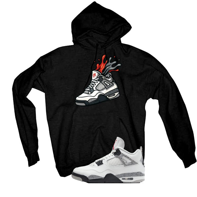Air Jordan 4 White Cement Black T-Shirt (Splash Shoe)| illcurrency