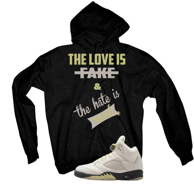 Air Jordan 5 WMNS Luminous Green Black T-Shirt (Love Is product image 3