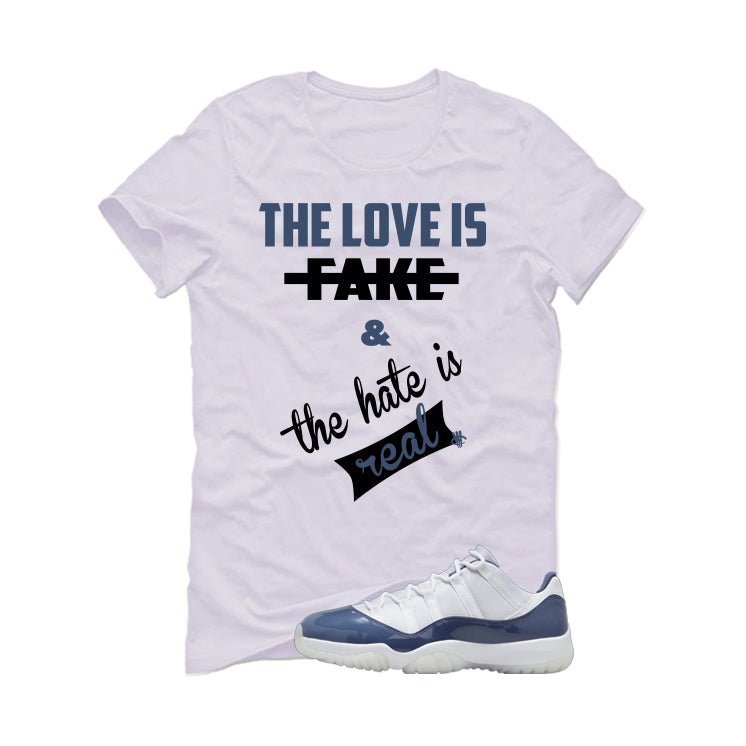 Air Jordan 11 Low Diffused Blue White T-Shirt (Love is product image 2