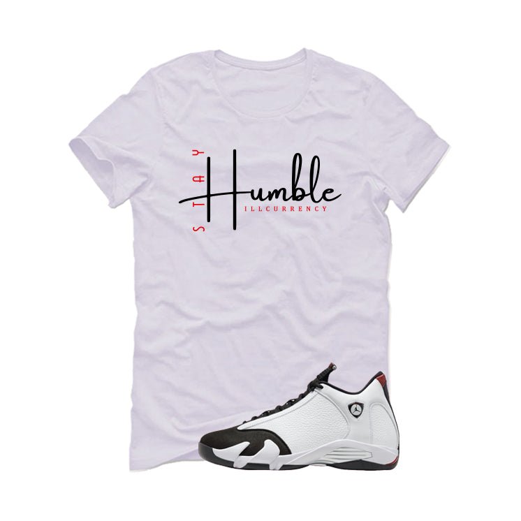 Air Jordan 14 Black Toe White T-Shirt (Stay Humble) product image 2