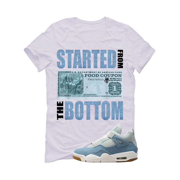 Air Jordan 4 Denim Worn Blue White T-Shirt (Started From product image 2