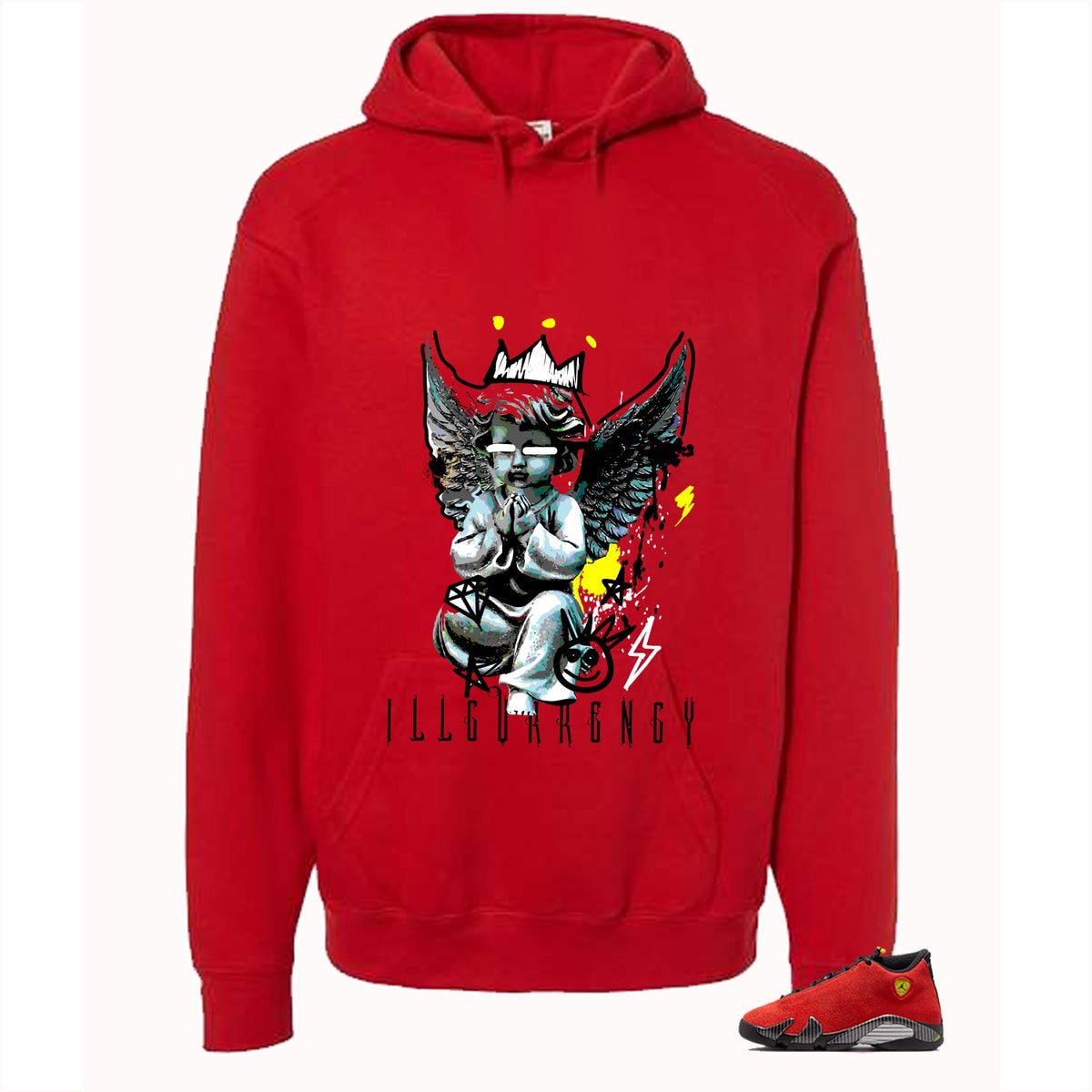 Air Jordan 14 Ferrari Red T-Shirt (Graffiti Angel) product image 3