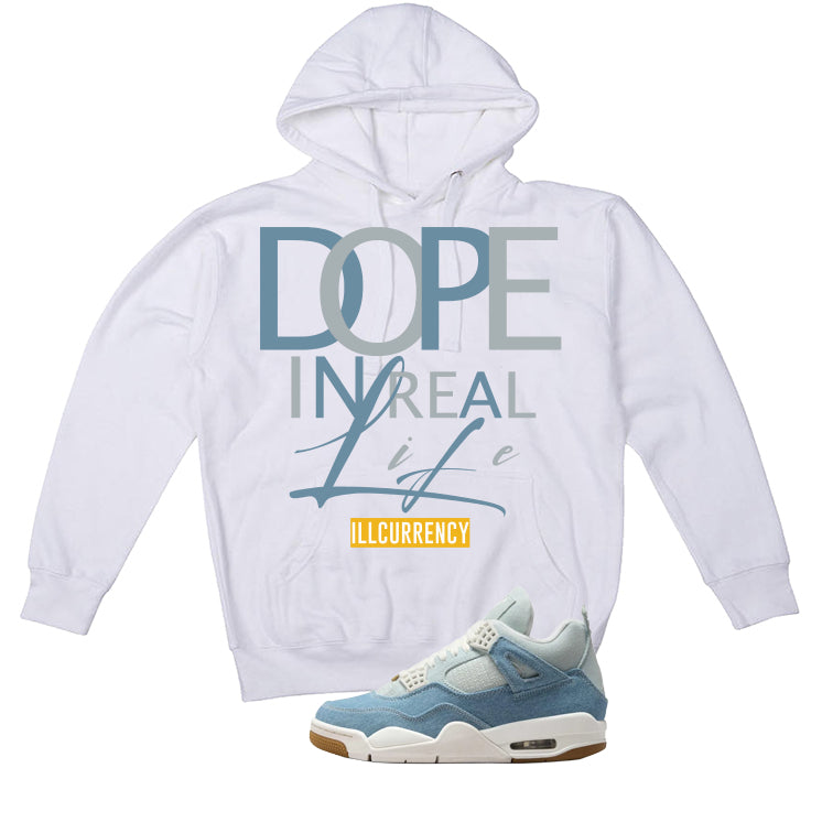 Air Jordan 4 Denim Worn Blue White T-Shirt (DOPE) product image 3