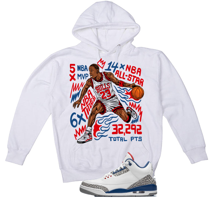 Air Jordan 3 True Blue Matching T-Shirt White (MJ MVP) product image 3