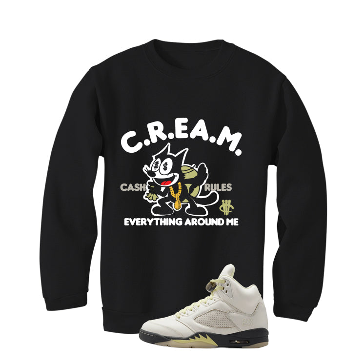Air Jordan 5 WMNS Luminous Green Black T-Shirt (Cream) product image 4
