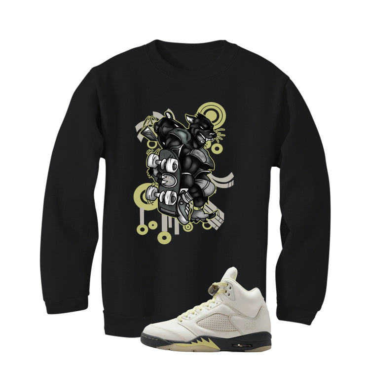 Air Jordan 5 WMNS Luminous Green Black T-Shirt (Skateboard product image 4