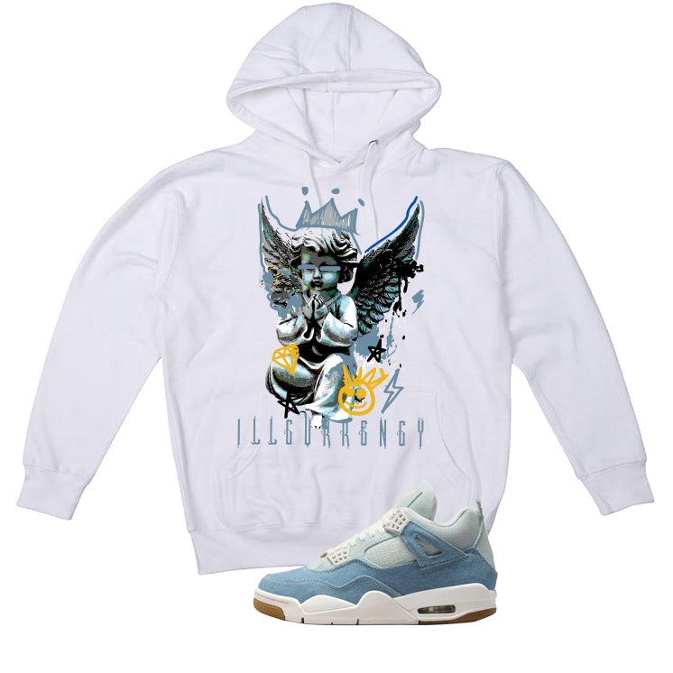 Air Jordan 4 Denim Worn Blue White T-Shirt (Graffiti product image 3