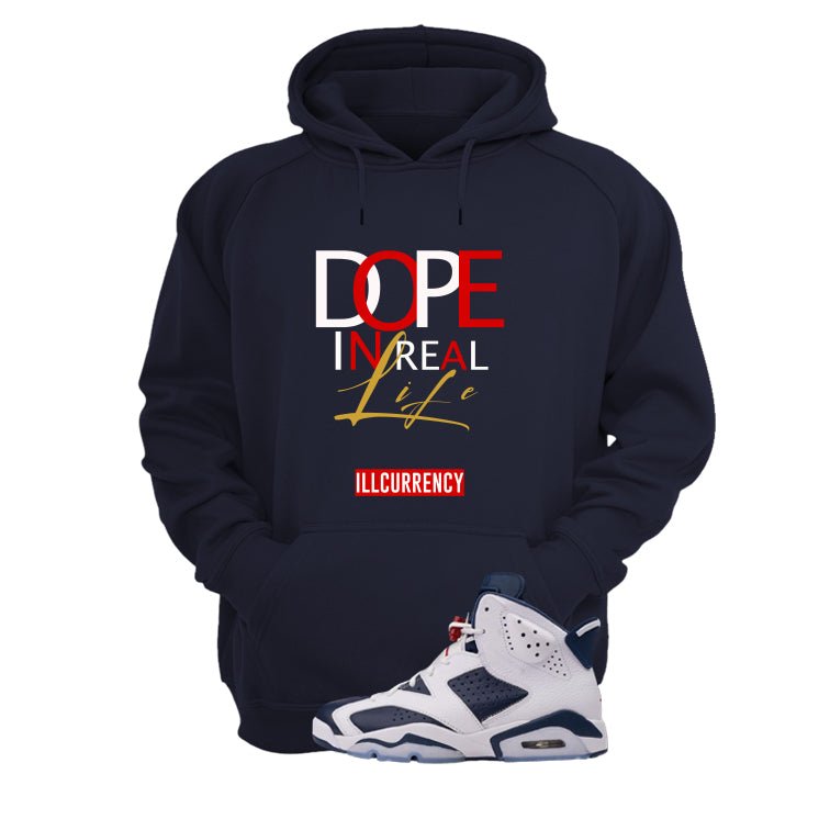 Air Jordan 6 Olympic Navy Blue T-Shirt (DOPE)| illcurrency product image 3