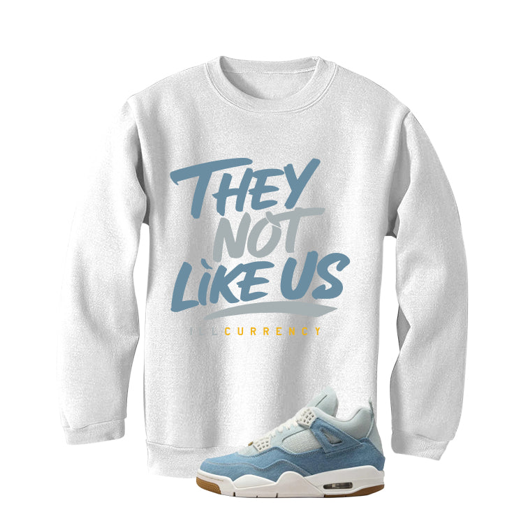 Air Jordan 4 Denim Worn Blue White T-Shirt (They not like product image 4