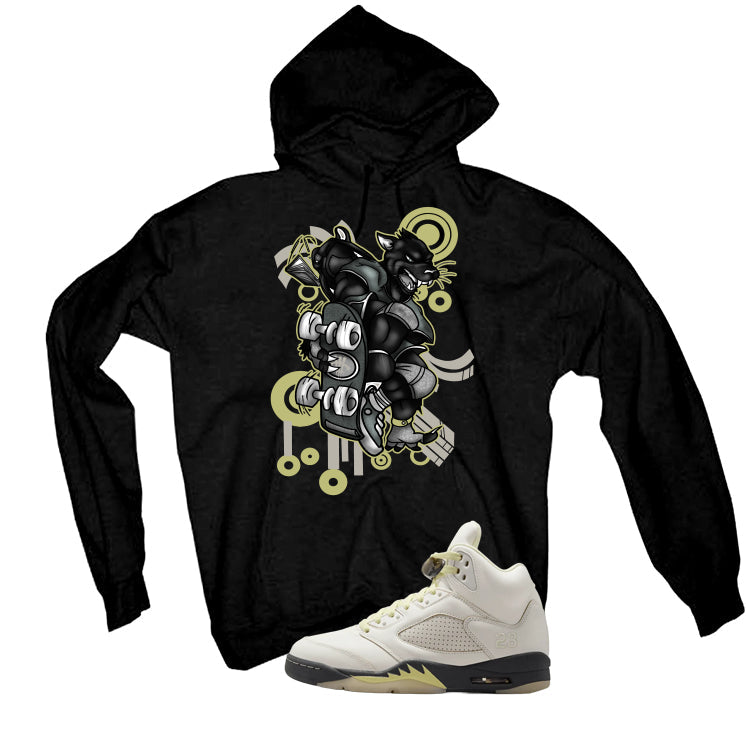 Air Jordan 5 WMNS Luminous Green Black T-Shirt (Skateboard product image 3