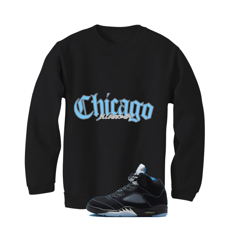 Air Jordan 5 Black/University Blue Matching T-Shirt Black product image 4