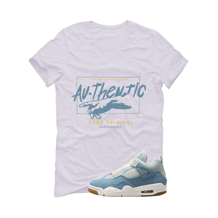 Air Jordan 4 Denim Worn Blue White T-Shirt (Authentic) product image 2