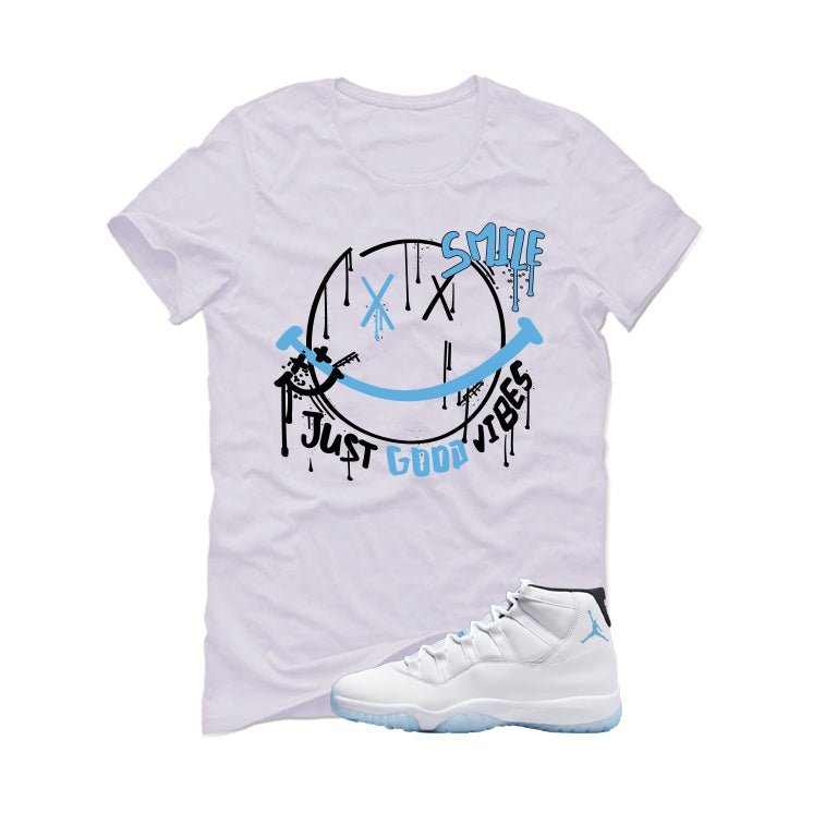 Air Jordan 11 Legend Blue White T-Shirt (Smile)| illcurrency product image 2
